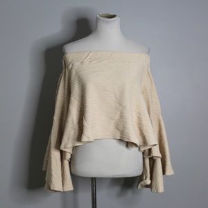 Moon River Off Shoulder Top Womens Small Bell Sleeves